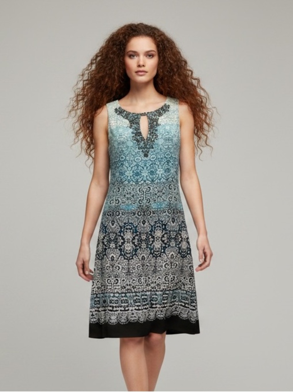 White House Black Market Beaded Ombre Shift Dress - Size S
